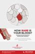 HOW RARE IS YOUR BLOOD? DONATE ( ) CANADIAN BLOOD SERVICES RARE BLOOD PROGRAM