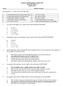 Anatomy and Physiology, Spring 2015 Exam II: Form A April 9, Name Student Number