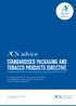 STANDARDISED PACKAGING AND TOBACCO PRODUCTS DIRECTIVE