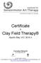 Certificate in. Clay Field Therapy