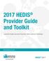 2017 HEDIS Provider Guide and Toolkit
