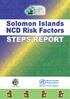 Solomon Islands NCD Risk Factors STEPS REPORT