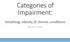 Categories of Impairment: