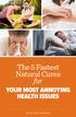 The 5 Fastest Natural Cures for YOUR MOST ANNOYING HEALTH ISSUES. By Dr. David Williams