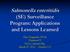 Salmonella enteritidis (SE) Surveillance Program: Applications and Lessons Learned
