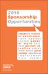 2016 Sponsorship Opportunities