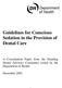 Guidelines for Conscious Sedation in the Provision of Dental Care