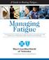 Managing Fatigue. A Guide to Beating Fatigue...