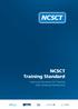 NCSCT Training Standard