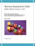 Nutrition Standards for Child Care: Effective October 1, 2017