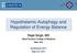 Hypothalamic Autophagy and Regulation of Energy Balance