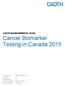 Cancer Biomarker Testing in Canada 2015