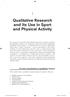 1 Qualitative Research and Its Use in Sport and Physical Activity