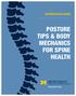 INFORMATION GUIDE POSTURE TIPS & BODY MECHANICS FOR SPINE HEALTH