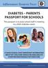 DIABETES PARENTS PASSPORT FOR SCHOOLS