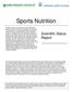 Sports Nutrition. Scientific Status Report