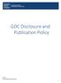 GDC Disclosure and Publication Policy