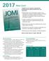 2017 JOMI. Rate Card. Targeted at oral surgeons, periodontists, prosthodontists, general practitioners, and researchers