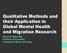 Qualitative Methods and their Application in Global Mental Health and Migration Research