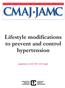 CMAJ JAMC. Lifestyle modifications to prevent and control hypertension. Supplement to CMAJ 1999; 160 (9 Suppl)
