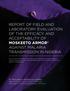 REPORT OF FIELD AND LABORATORY EVALUATION OF THE EFFICACY AND ACCEPTABILITY OF MOSKEETO ARMOR AGAINST MALARIA TRANSMISSION IN NIGERIA