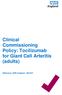 Clinical Commissioning Policy: Tocilizumab for Giant Cell Arteritis (adults)