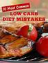 What Is A Low Carb Diet Common Low Carb Diet Mistakes Mistake #1: Not Giving The Body Enough Time to Adjust... 3