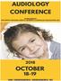 AUDIOLOGY CONFERENCE OCTOBER The North Carolina Speech, Hearing and Language Association, Inc