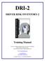DRI-2 DRIVER RISK INVENTORY-2. Training Manual