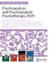 Psychoanalysis and Psychoanalytic Psychotherapy 2009