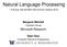 Natural Language Processing - A Survey MSR UW Summer Institute