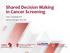Shared Decision Making in Cancer Screening. Toby Campbell, MD Sarina Schrager, MD, MS