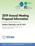 2019 Annual Meeting Proposal Information