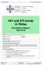 HIV and STI trends in Wales
