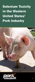Selenium Toxicity in the Western United States Pork Industry