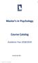 Master s in Psychology. Course Catalog