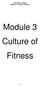 Module 3 Culture of Fitness