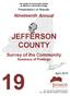 The Center for Community Studies at Jefferson Community College. Presentation of Results: Nineteenth Annual JEFFERSON COUNTY