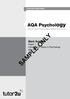 PRACTICE EXAM PAPER. AQA Psychology Advanced Subsidiary Mark Scheme. Mark Scheme Paper 1 Introductory Topics in Psychology (Set A) SAMPLE ONLY