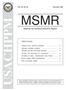 MSMR USACHPPM. Medical Surveillance Monthly Report. Table of Contents. Shigella sonnei diarrheal outbreaks VOL. 02 NO.