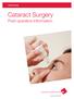 Ophthalmology. Cataract Surgery. Post-operative Information
