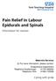 Pain Relief in Labour Epidurals and Spinals