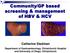 Community/GP based screening & management of HBV & HCV