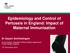 Epidemiology and Control of Pertussis in England: Impact of Maternal Immunisation Dr Gayatri Amirthalingam