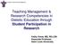 Teaching Management & Research Competencies in Dietetic Education through Student Participation in Research
