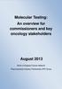 Molecular Testing: An overview for commissioners and key oncology stakeholders August 2013