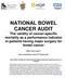 NATIONAL BOWEL CANCER AUDIT The validity of cancer-specific mortality as a performance indicator in patients having major surgery for bowel cancer