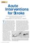 Acute Interventions for Stroke