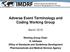 Adverse Event Terminology and Coding Working Group