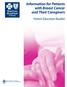 Information for Patients with Breast Cancer and Their Caregivers. Patient Education Booklet